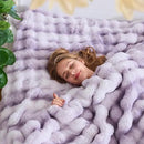 Lotus Karen Faux Fur Throw Blanket Tie-Dye Purple-Big Bubble Rabbit Fluff Blanket for Couch,Small Fluffy Fuzzy Cozy Blanket,Thick Furry Plush Shaggy Blankets,50x60 Inches by CozyNest Decor