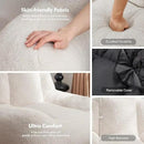 Homguava Bean Bag Chairs for Adults,Giant Beanbag Couch Adult Bean Bag Chair with Filler Included,Modern Lazy Sofa Comfy Chair for Living Room(White) by CozyNest Decor