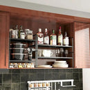 16.5~27.1" Expandable Shelf Organizer, 2Pack 8.1" Wide Stackable Cabinet Shelf Organizers, Black Metal Sturdy Kitchen Counter Storage for Countertop, Adjustable Height Spice Rack by CozyNest Decor