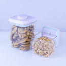 BopTop (2pc Set) Airtight Food Storage Container – Mechanical Silicone Seal Canister - BPA-Free Stackable - 1.5Qt/.5Qt by TinyTreasures Baby Boutique