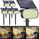 108 LED Solar Spot Lights Outdoor - IP65 Waterproof, 3 Modes Landscape Spotlights with Large Solar Panel - Cool White, 6 Pack by GreenHaven Gardens