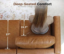 118.5" Faux Leather Modular Sectional Sofa with Storage Seat, Modern 6 Seater Couch Deep Seat with Removable Cover DIY Combination Brown by CozyNest Decor