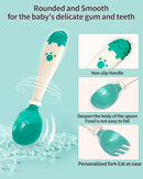 Deejoy Toddler Utensils, Self-feeding Flatware Set withTravel Case, Baby Spoons and Forks with Silicone Bendable Handle, Easy Grip Heat-Resistant, Ideal for Kids, Stage 2 (Green) by TinyTreasures Baby Boutique