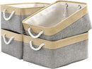 TcaFmac Cube Storage Bin, Storage Baskets for Organizing [4 Pack] Closet Organizers and Storage with Handles(Gold&Grey,15.7" L×11.8" W×8.2" H) by CozyNest Decor