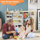 Kids Toy Storage Organizer with 6 Removable Plastic Bins Toddler Montessori Bookshelf with Stuffed Animal Net Holder Baby Bookcase Plush Organizer for Playroom,Bedroom,Kids Room,Classroom by CozyNest Decor
