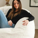 Big Joe Cloudberry Foam-Filled Structured Bean Bag Chair, Icing Teddy Boucle by CozyNest Decor