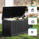Vixzen 75 Gallon Resin Deck Box, Lockable Outdoor Storage Box for Patio Cushions Storage Furniture,Garden Tools, Pool Supplies, Weatherproof and UV Resistant- Black by CozyNest Decor