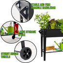Elevate 32" Tall Raised Garden Bed Outdoor with Wheels & Shelf for Mobility, 400LBS Capacity, Anti-Rust Steel Planter Box for Vegetables/Herbs, Patio-Balcony-Backyard by GreenHaven Gardens