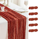 Sioloc Terracotta Table Cloth Cheesecloth Table Runner 10ft Rustic for Tea Wedding Party Baby Bridal Centerpiece Fall Decor for Home Halloween Thanksgiving by CozyNest Decor