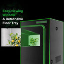 MELONFARM 4x4 Grow Tent, 48"x48"x80'' High Reflective 600D Diamond Mylar Canvas with Observation Window and Floor Tray for Hydroponic Indoor Plant Growing by GreenHaven Gardens