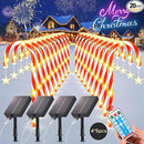 19.3in Christmas Solar Candy Cane Lights, 20 Pcs Pathway Light with Snowflake 8 Flashing Modes, Outdoor Christmas Decorations for Outside Path, Walkway, Driveway, Sidewalk, Porch, Yard, Garden by GreenHaven Gardens
