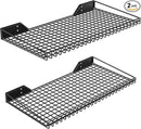 Ultrawall Wall Mounted Storage Shelf for Garage, 2 Pack Metal Shelf Rack, Heavy-Duty Wall Organizer Shelves Suitable for Shop, Shed, Garage 23.5inch x 12inch(Black) by GreenHaven Gardens