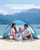 OutdoorMaster Beach Tent for 3/4 Person - Easy Setup Sun Shade Shelter, Portable Beach Shade Sun Canopy with UPF 50+ UV Protection, Removable Skylight Family Size by TinyTreasures Baby Boutique