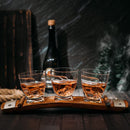 Cigar Glass Coaster With 3 Whiskey Cigar Glasses Slot To Hold Cigar Whiskey Glass Gi by The Wine Savant