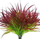 Uieke 28 Bundles Artificial Outdoor Plants UV Resistant Fake Grass Plants Faux Plastic Plants Greenery Shrubs for Home Garden Pathway Window Box Front Porch Summer Fall Decor, Deep Red by GreenHaven Gardens