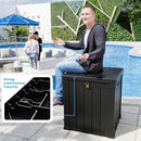 50 Gallon Resin Deck Box, Lockable Outdoor Storage Box for Patio Cushions Storage Furniture,Garden Tools, Pool Supplies, Weatherproof and UV Resistant（Black） by GreenHaven Gardens