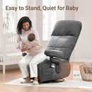 Nursery Swivel Glider Recliner Chair with Adjustable Armrests & Headrest, Rocking Chair Nursery with Removable Cover for Breastfeeding, FSC & Oeko-TEX Certified, Black by TinyTreasures Baby Boutique