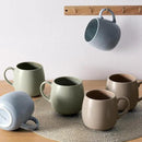 Ceramic Coffee Mugs Set of 6, 14oz - Modern Scandinavian Aesthetic - Microwavable Stoneware Coffee Cups with Comfortable Handle - Tea Mug Set for Latte, Cappuccino, Soup - Pale Blue Mist by CozyNest Decor