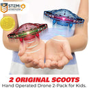 Force1 Scoot Duo Hand Operated Drone for Kids or Adults - 2pk Hands Free Motion Sensor Mini Drones, Easy Indoor Flying Ball Small UFO Toys for Boys and Girls (Red and Blue) by TinyTreasures Baby Boutique