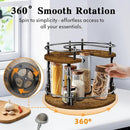 2-Tier Lazy Susan Organizer Turntable Spice Organization U-Shape 11.8" Rotating Spice Rack Height Adjustable for Cabinet, Pantry, Kitchen Countertop, Party by CozyNest Decor