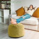 HIGOGOGO Round Stuffed Pouf Ottoman, Corduroy Poufs with Foam Chunk Filling, Furry and Fluffy Pouf Foot Stool Storage Ottoman, 20 X 15 Floor Poufs Foot Rest for Living Room, Green by CozyNest Decor