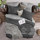 Monbix King Size Comforter Set, Dark Grey King Size Bed Set Reversible 7 Pieces, Cationic Dyeing Bed in a Bag with Comforter, Sheets, Pillowcases & Shams by CozyNest Decor