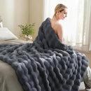 BENVWE Faux Fur Throw Blanket for Couch – Cozy Fuzzy Soft Plush Fluffy Thick Luxury Minky Bubble Blanket for Living Room Home Decor – Fathers Day Birthday Gifts for Women and Men, Grey, 51" x 63" by CozyNest Decor