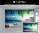 WFBHUA-Large Beach Scene Wallpaper Mural Dusk Waves Wall Murals for Bathroom Living Room Bedroom(Not Peel and Stick) by CozyNest Decor