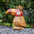 Solar Tiki Statue-WoodWoodpecker Bird-Garden Hawaiian - Solar Outdoor Light Garden Sculptures & Statues Totem Pole Bar Outdoor Patio Pool Yard Summer Decorations by GreenHaven Gardens