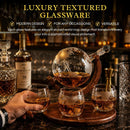 Etched World Decanter Whiskey Globe