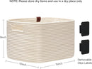 UBBCARE 2 Pack Baskets for Organizing, Woven Storage Baskets with Label for Toys and Towel, Rectangle Cotton Rope Basket with Handles, 15''L x10''W x9''H, Off-White by TinyTreasures Baby Boutique