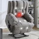 Dual Motor Power Lift Recliner Chair with Massage and Heat for Elderly People, Infinite Position, Light Grey Recliner Chair, Chenille Fabric Lift Chair by CozyNest Decor