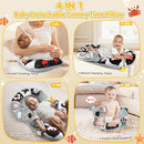 URMYWO Tummy Time Mat - 4 in 1 Cozy Tummy Time & Seated Support Pillow, Tummy Time Pillow for Newborn 0-12 Months, Infant Baby Sit Me Up Floor Seat Early Sensory Development Gifts Tummy Time Play Toys by TinyTreasures Baby Boutique