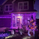 JMEXSUSS 300LED Purple Halloween Lights with Remote, Curtain Hanging Light Plug in, 8 Modes Purple String Lights for Bedroom Window Wall Party Backdrop Christmas Halloween Decorations by CozyNest Decor