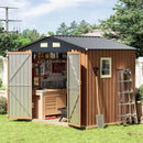 8x6 Ft Storage Shed, Large Outdoor Shed with Window, Lockable Doors, Outside Steel Shed for Garden, Backyard, Lawn, Patio Utility, Tool Storage by GreenHaven Gardens