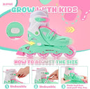 2PM SPORTS Inline Skates with Light Up Wheels, Roller Skates Blades for Boys Girls Kids Ages 5-8 8-12 4-6 6-12, Size Adjustable Beginner Blades Roller Skates by TinyTreasures Baby Boutique