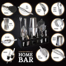 Highball & Chaser 13-Piece Boston Cocktail Shaker Set Stainless Steel Mixology Bartender Kit With Stand For Home Bar Cocktail Set | Laser Engraved Cocktail Tools | Plus E-Book with 30 Cocktail Recipes by CozyNest Decor