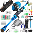 Kids Fishing Pole Kit Set，Portable Telescopic Fishing Rod and Reel Combo Full Kits for Boys, Girls, Beginner, Youth by TinyTreasures Baby Boutique