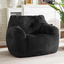 Hobestluk Bean Bag Chair for Adult Small Bean Bag Chairs with Arms Furry Beanbag Chair with Foam Filler Stuffed Bean Bag Sofa for Reading in Bedroom Living Room and Dorms (Black) by CozyNest Decor