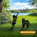 4 Pack Cat Metal Garden Decorative Stakes, Weather Proof Silhouette Statues for Yard, Patio,Outdoor Decor for Cat Lovers and Pet Owners by CozyNest Decor