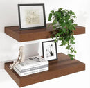 Heimlove 24 x 12 Inch Deep Floating Shelves Wall Mounted with Invisible Brackets,Storage Hanging Shelf for Wall Decor in Bathroom, Bedroom, Toilet, Kitchen, Living Room, Office Set of 2 (Walnut) by CozyNest Decor