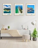 HesenDot Natural OAK Wood Framed Cinque Terre National Park Wall Art,12x16in Italian Natural Seascape Canvas Wall Print,Classic Urban Landmark Wall Decor for Living Room, Bedroom,Office Set of 1 by CozyNest Decor