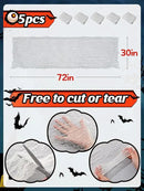 Biubee 5Pcs Halloween White Creepy Cloth- Spooky Gauze Fabric Cloth for Haunted Horror House Halloween Party Doorway Outdoors Decoration (30" ×72") by CozyNest Decor