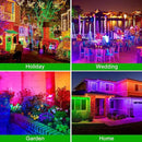 T-SUNUS Solar Landscape Spotlights Color Changing 4 Pack IP55 Waterproof Outdoor Christmas & Halloween RGB Pond Lights for Flag Yard Pathway Pool Patio Auto On/Off Adjustable Colorful Garden Lighting by GreenHaven Gardens