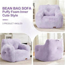 Hobestluk Bean Bag Chair for Adult Small Bean Bag Chairs with Arms Furry Beanbag Chair with Foam Filler Stuffed Bean Bag Sofa for Reading in Bedroom Living Room and Dorms (Purple) by CozyNest Decor