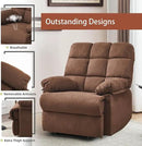 Rocker Recliner Chair, Overstuffed Manual Rocking Recliner for Adults, Upholstered Comfy Soft Fabric Living Room Reclining Sofa Chair (Brown Fabric) by CozyNest Decor