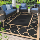 GENIMO Outdoor Rug 8' x 10' Patio Waterproof, Foldable Reversible Plastic Straw Area Rugs Mat for Camper Decor, Outside Carpet for Rv, Deck, Porch, Picnic, Beach, Balcony, Black & Brown by GreenHaven Gardens