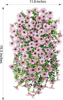 Artificial Faux Outdoor Outside Flowers Plants, 2 PCS Fake Silk UV Resistant Look Real Pink Daisy Trailing Vines for Front Door Porch Planter Urn Patio Balcony Decoration by CozyNest Decor