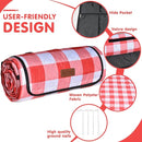 HX&OD Outdoor Picnic Blanket, Extra Large, 80''x60'' Waterproof Foldable Blankets Gingham Picnic Mat for Beach, Camping Grass Lawn Park Accessories Cute Couple Ideas Wedding (Red, 80”x60”) by TinyTreasures Baby Boutique