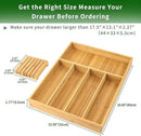VaeFae Bamboo Silverware Organizer (Non-expandable), Utensil Holder for Drawer, Wooden Cutlery Tray with Divider for Kitchen Drawer, Utensil Organizer with Knife Block by CozyNest Decor